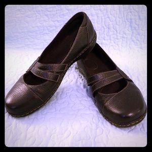 Clarks Size 11m Slip On Loafers Black Leather